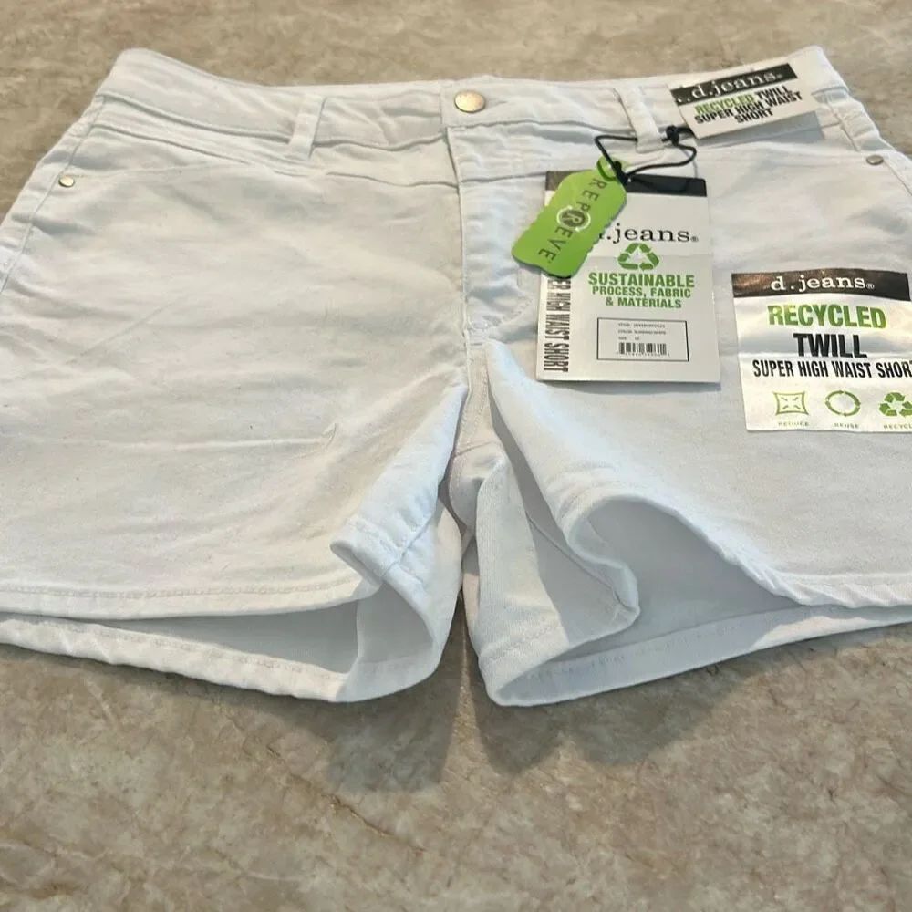 White Stretch Jean Shorts NWT Size 12